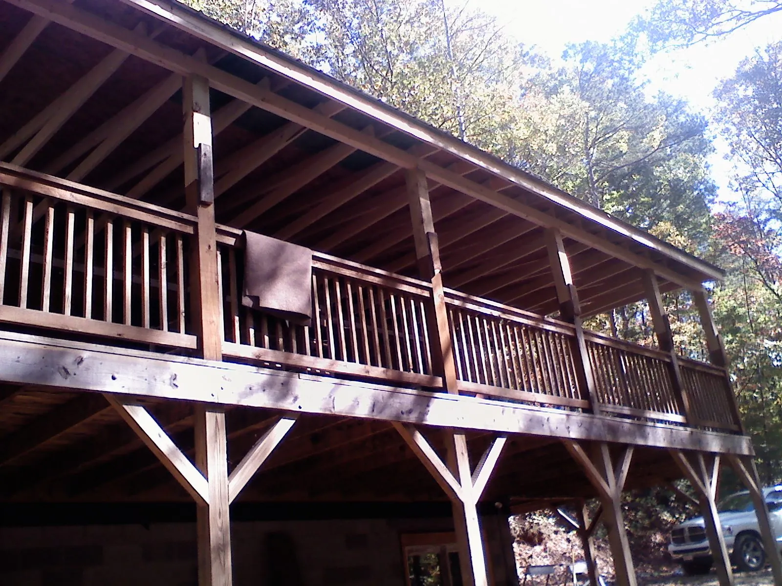 Timber framing under a new elevated porch and deck — Roof Leak Repair in Estill Springs by Roofing Brothers